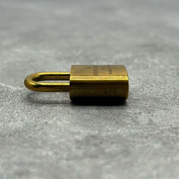 Authentic Louis Vuitton Gold Brass Padlock & Key Set Bag Charm #330 - Picture 8 of 14
